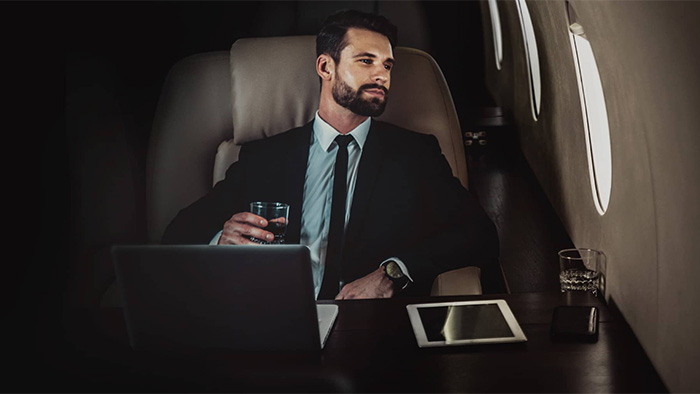 Entrepreneur on Private Jet