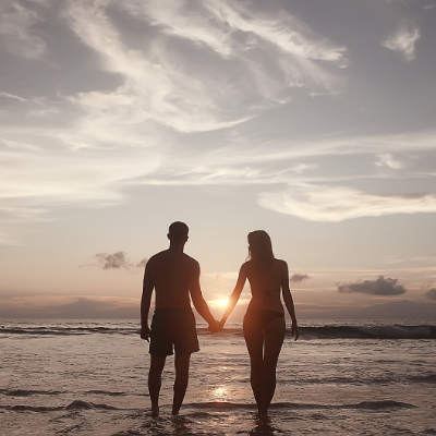 Hypergamous Couple on the Beach