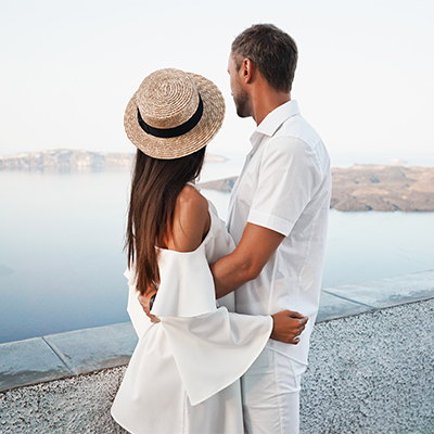 Hypergamous Couple Looking Out Over the Water's Edge