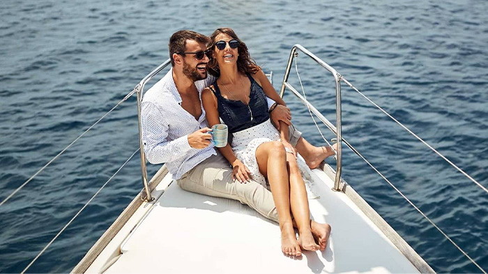Healthy Seeking couple on a boat