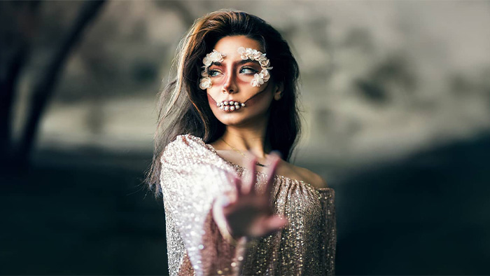 Woman in Halloween Makeup