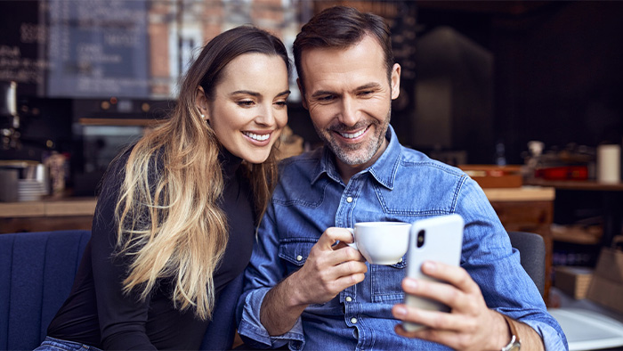 Couple taking selfie