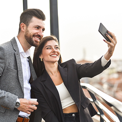 Couple taking selfie