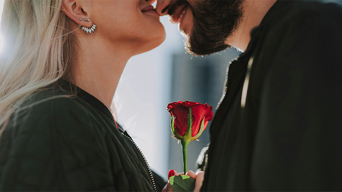 Happy couple not participating in future faking