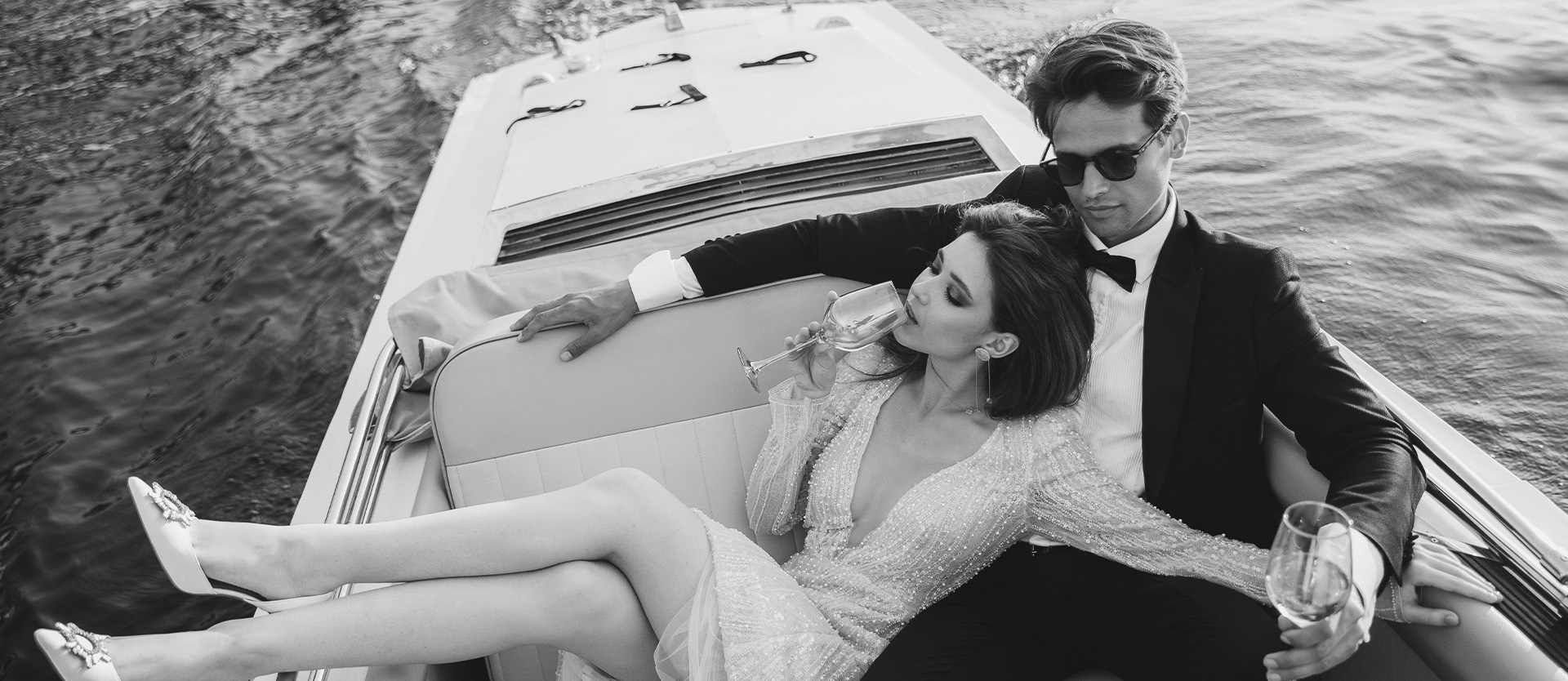 Luxurious Couple on a powerboat