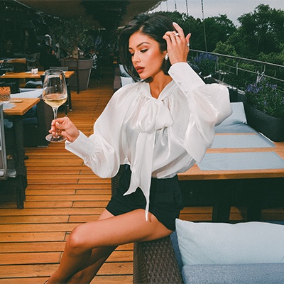 Woman holding a wine glass