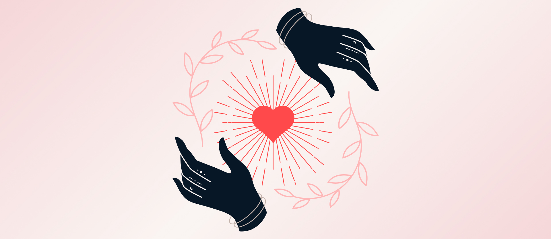 Illustration of hands around a heart